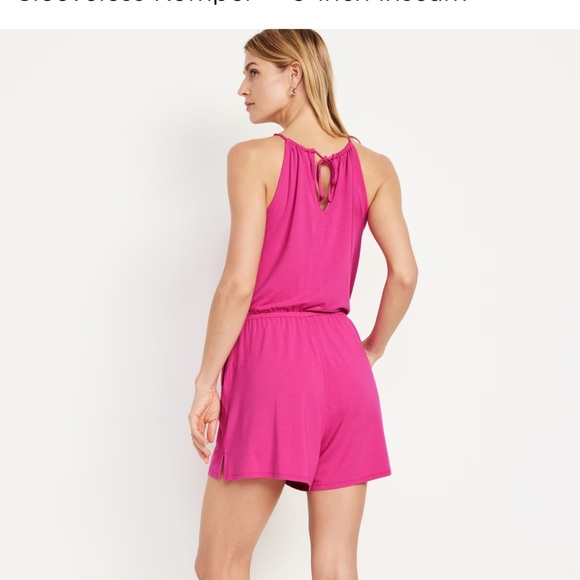 NWT OLD NAVY Sleeveless Romper -- 3-inch inseam Color: Polarized Pink - Picture 4 of 8